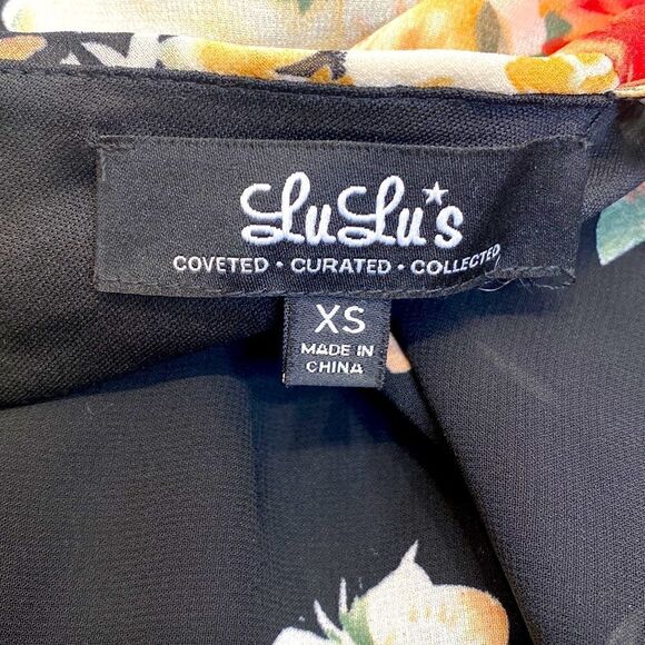 Lulu’s Black Floral Print Maxi Dress Size XS - Picture 2 of 6